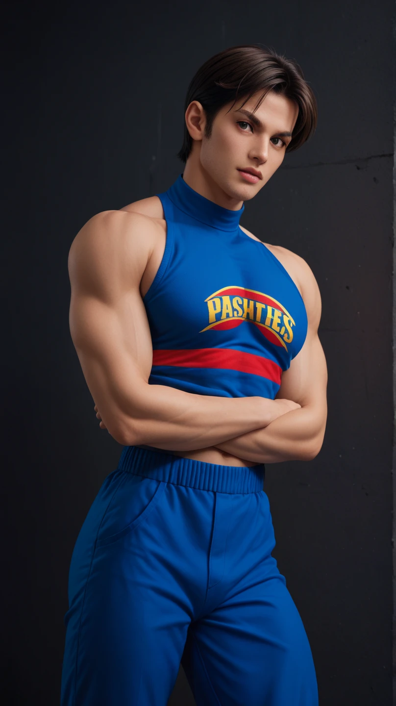 Amateur wrestling, Fighting young beautiful face wrestler, German wrestler Eric Hahn vs Swedish wrestler Kornbook,
1996 Wrestling Greco 74 kg, Very low-cut singlet, He is slender body and long legs,