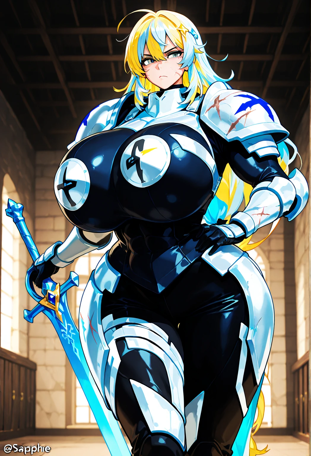 master part, best quality, ultra-detalhado, olhos expressivos, rosto perfeito, Mulher Centauro ,seios gigantescos, coxas grossas, coxas enormes, quadris largos, Estilo de cabelo gyaru, terno da motocicleta, open zipper, tatuagem enorme