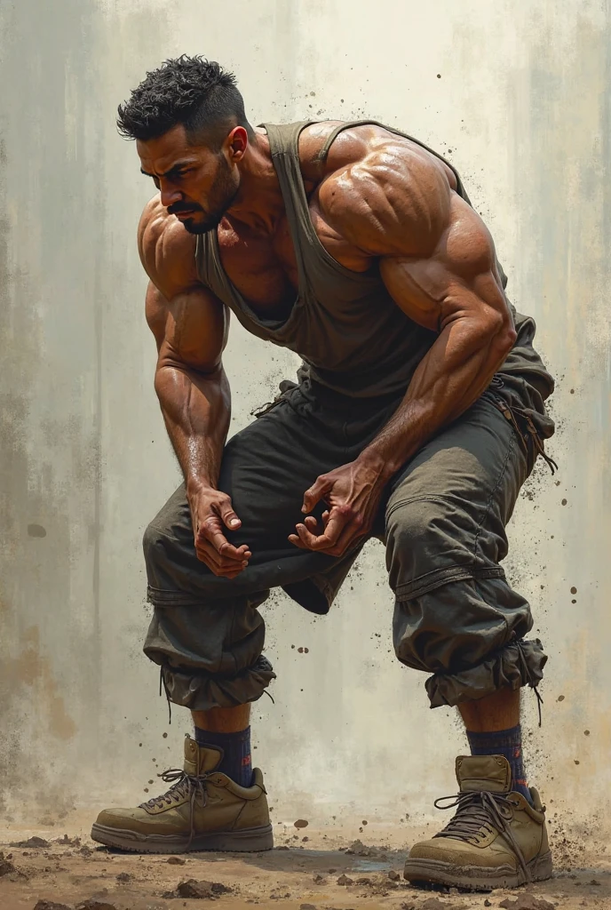 one-button muscle building, instant transformation into a muscular man