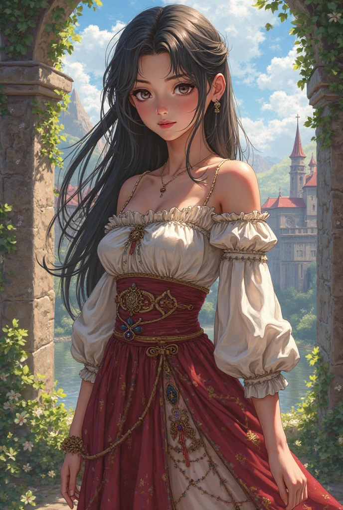 Create a full body anime style drawing of Princess Sac Nicté from Mexico