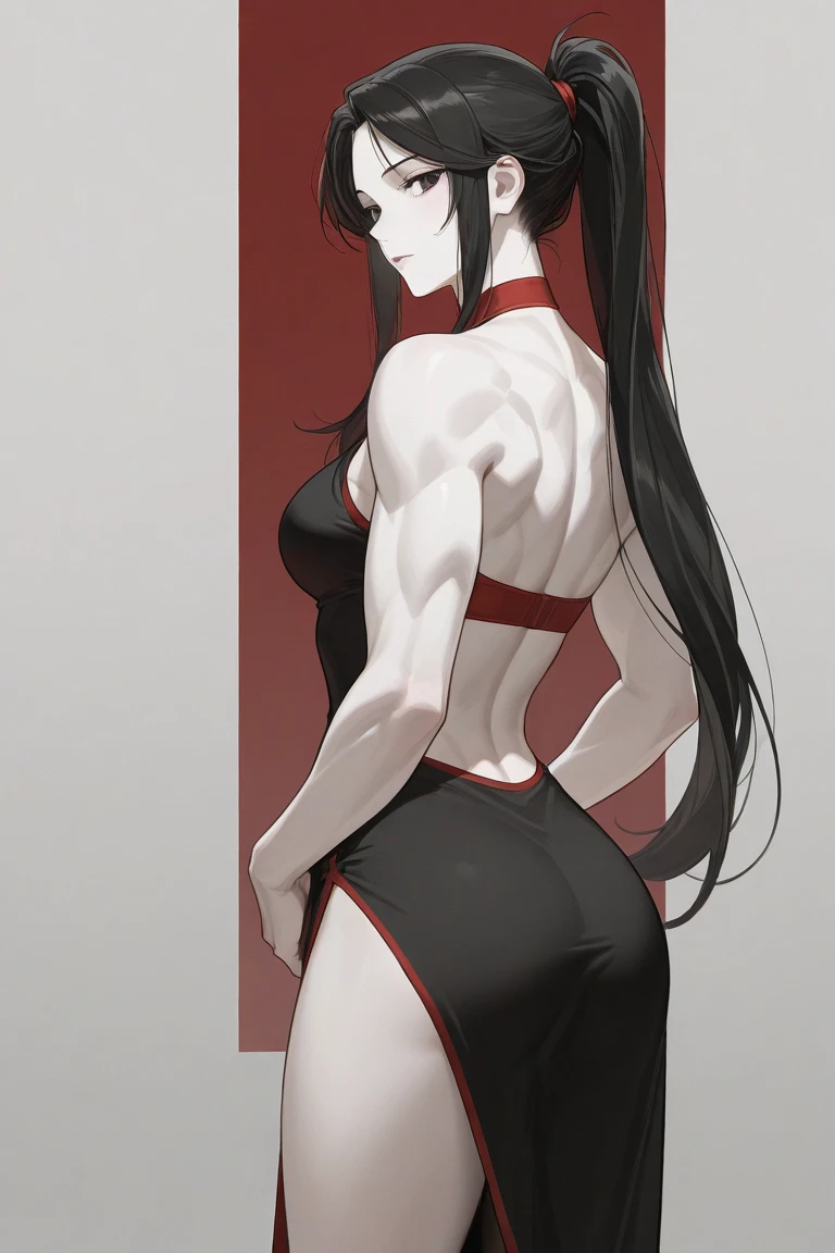 VerificFace: Artistic style, Anime style Color: Predominantly red with contrasts of black and white, Eye color: bright crimson red, with luminous reflections. Hair color Black with red highlights, Hairstyle: Long with twintails, adorned with the traditional red and gold hair ornament, (((mischievous and playful smile with a touch of mischief))), muscular legs, sadistic, (((without motel room ))), {{{standing showing me the middle finger}}}, (full body photo), red manicure, red nails, fox mask, mask on head, (((wearing a very short bikini and sexy))) , NSFW, (bottom view), (full body view)