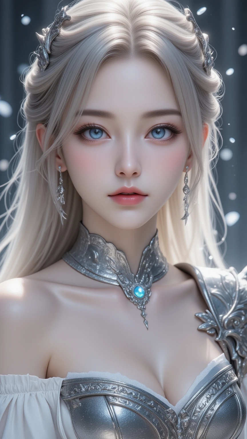 Royal Princess,Very detailed, Delicate face, Stock Photography , Portrait 400, F1 Camera Lens.6, rich and colorful, Surrealism, Realistic textures, Dramatic Lighting, Thin Film Distiller 800 (8K, original photo, Better quality, masterpiece: 1.2), Very detailed, (Extremely delicate skin: 1.2), 8K 超高清, SLR camera, Soft Light, high quality.Fire Queen,Blue pupils,Wear red lipstick,Have a tattoo,The tattoo is very three-dimensional,Gorgeous and intricate tattoo designs,8K Mugshot,Large Breasts,Dark eyeshadow,Sexy thick lips(Red lipstick),Ice Princess,The facial features are very three-dimensional,Gorgeous and exquisite crystal diamond lace wedding dress,Silver Armor,Exquisite and ornate silver decoration,Universe shining diamond gem,Ultra-clear portrait,Very exquisite and gorgeous jewelry,Transparent clothes