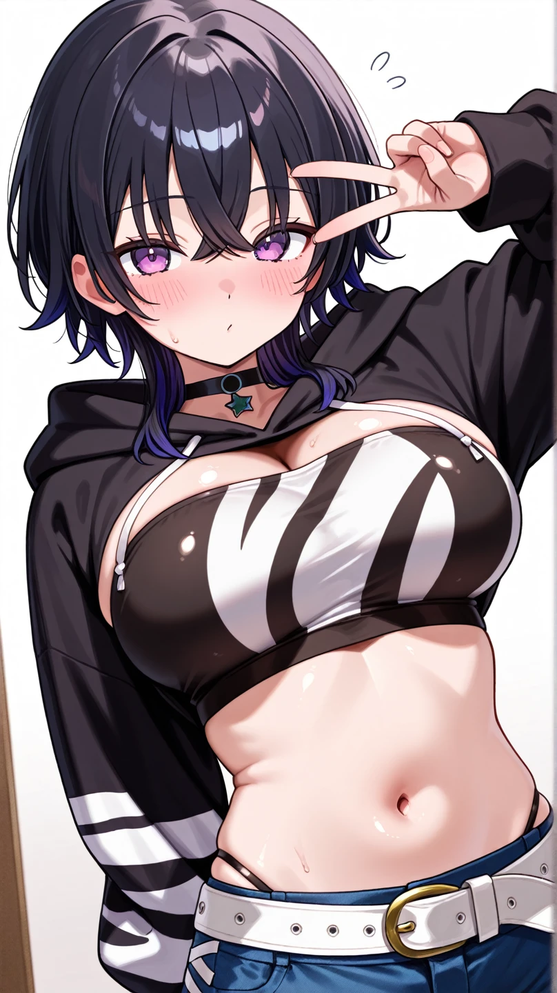 , ((( Big Breasts))), Exclamation mark, Moaning, Many Hearts,Spoken Heart, Comic Strip, lots of heart speech bubbles,(Oversized long t-shirt with bare shoulders)、Pure white hair and dark brown skin:1.5,(((Bitch、Gal、BitchGal、Underboob:1.0, Shiny Leather Mini Skirt、Pink leopard print underwear、sexy、thin、Model Body Type、skinny、Heavy makeup,GAL Makeup)))、Full Shot, (Dark closed room:1.8)、A beautiful 15 year old girl with perfect details seduces、Teasing、Bed sheets and covers in pink leopard print、