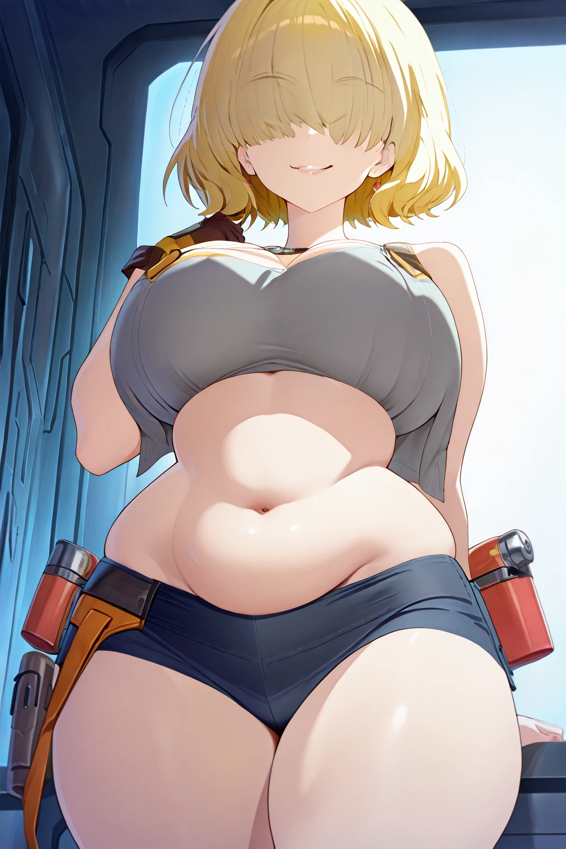 1woman, blonde hair, smuggler outfit, star wars, outlaw, pretty, chubby,