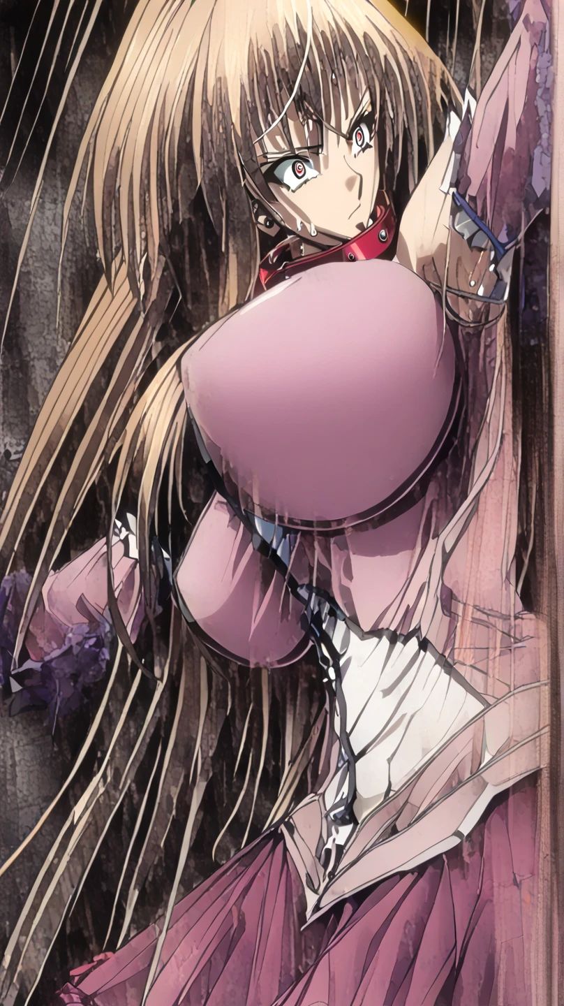 hanekawa tsubasa、attack of glasses、black hairの、big breastsのヌード、 (black hair, brown eyes, round face), big breasts, With ribbon, (blush your nose, Naughty, half-open eyes, drooling), [full body shot]、BDSM、Lots of love juice、pale pubic hair、wearing a black dog collar,full body shot,wide open legs、Glasses、hands tied above the head、head to toe shot、hand flail、fetters、Squirting、Squirting、There are many in the body,Under the tropical sun、Compete for big breasts in the bright sunlight、compressed the chest with a rope.、woman in chains、I looked at it a little from the side..................、hips move up and down、chest moves up and down、cry in pain、Pee、((masterpiece)), ((highest quality)), (Super detailed), ((cute)), cute, (Lovely), ((very detailed)), 4K, (8K), highest quality、pink nipples、Shout、
