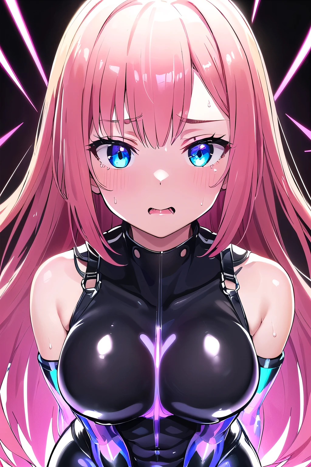 masterpiece, best quality, absurdres, ultra detail background, (vivid color:1.3), high poly 3d, beutiful 1girls, nude, (loli:2), standing, (top-down bottom-up:1.3), (face on ground:1.3), (arms back), (restrained, restrained arms, sex machine, stationary restraintetal, bondage:1.5), (large metal dildo:2), (((((salmon pink hair, wavy hair, middle hair, ojou curls))))), (((((halloween costume, collar))))), baby face, large breasts, pussy, nipples, (sex machine, spread legs, spread arms, dildo, vaginal object insertion:2),metal stick in vagina, cum, panting, squirting orgasm, wet, pussy juice, vulgarity, blush, aroused, sweaty skin, sweat, closed mouth, ahegao, peeing hard, stationary_restraints, masterpiece, high quality, best quality, beautiful, hd, perfect lighting, detailed face, detailed body, masterpiece, best quality, intricate details, 8k uhd, perfect face, perfect eyes