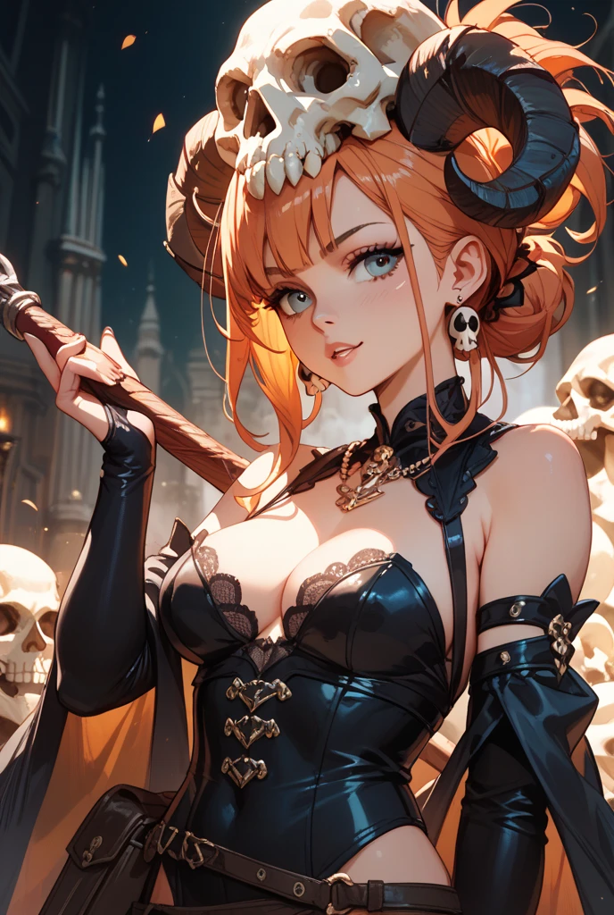 <lora:edgBonesv1:1> edgBones, wearing edgBones, dress with skeleton bones, dress with skeletal bones, bones,, ultra detailed, masterpiece, best quality, aesthetic, detailed,, solo, seductive smile, red lips,
1girl, purple eyes, red hair, blunt bangs, medium breasts, <lora:hair_rings:1> low hair rings, <lora:EllaNyan:1>,
