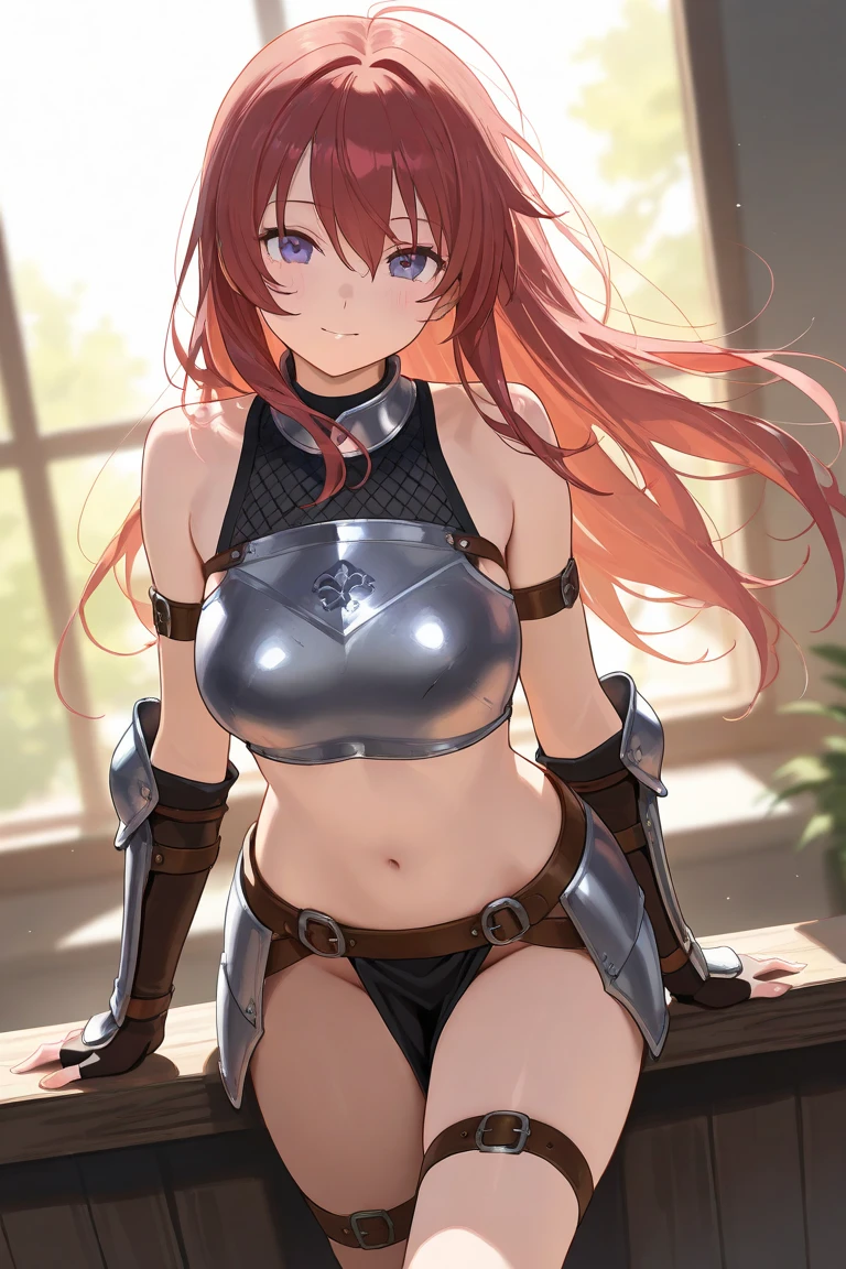 (masterpiece:1.2), (highest quality:1.2), perfect eyes, perfect face, perfect lighting, middle ages, bed, 1 boy,red hair, red eye, ((((((hair over one eye)))))), Braid Styles, spiked hair, blunt bangs, bob hair, a braid, Ahoge, ((((white bikini armor)))), cute eyes, medium breast, glaring, open mouth, ((from above)), ((front)), arms behind back, Vivid depiction, ((spread legs)), orgasm, scared, , ((abs)) ahegao, smile+happy, fang, spoken heart, ((face close up))