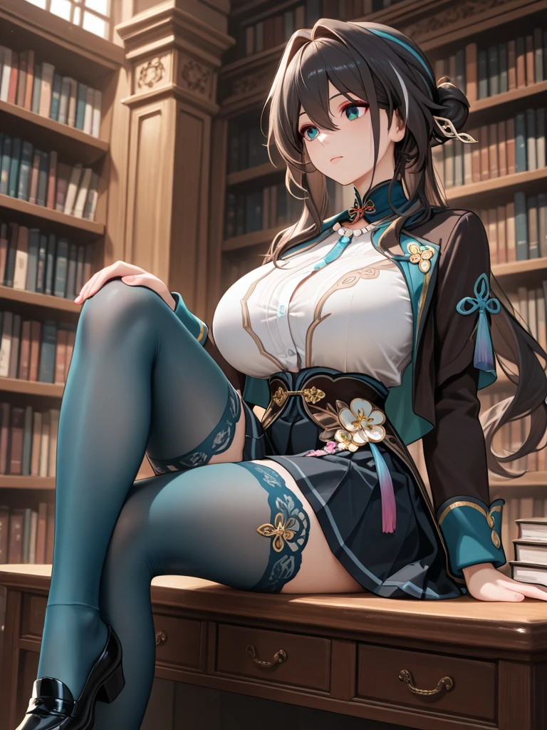 Top quality. Painting by Akihiko Yoshida. Illustration. Character design. Female. A world of swords and sorcery. Miniskirt. Knee-high socks. Lying down and legs open. --auto --s2