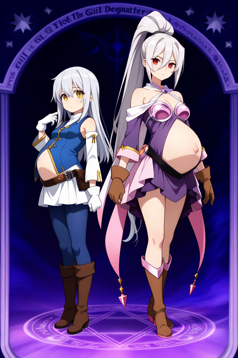   High level image quality　best image quality　8K　 adult woman   silver castle outside  more colors   whole body view　portrait   　horn    ears  　short hair（（shortcut）（gray hair）（perm）（fluffy））　eye color is blue ,  , 　attractive evil face , smile    ,  sexy pose   ,  labrynth ,  barearm    , wearing pink , large wings    , standing  , crossed legs, view foot arc   , view behind