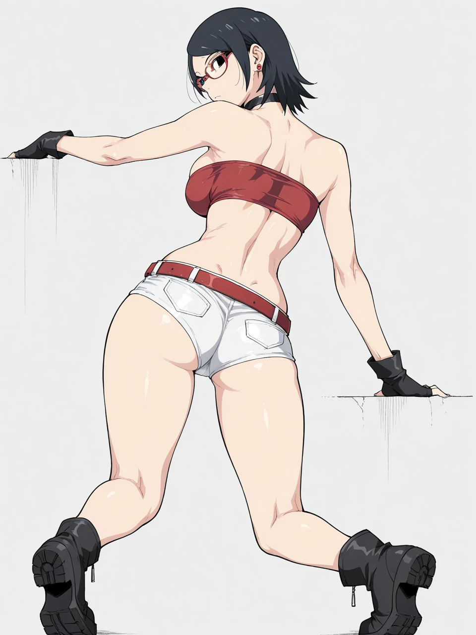 ((collar,leash,tied up,bondage,scared expression)),black hair,black eyes,((school swimsuit))