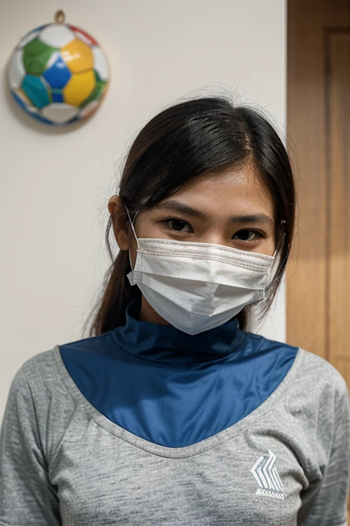 Girl with notebook on face 
