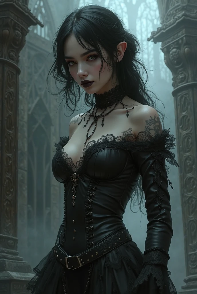 a very sexy black metal girl