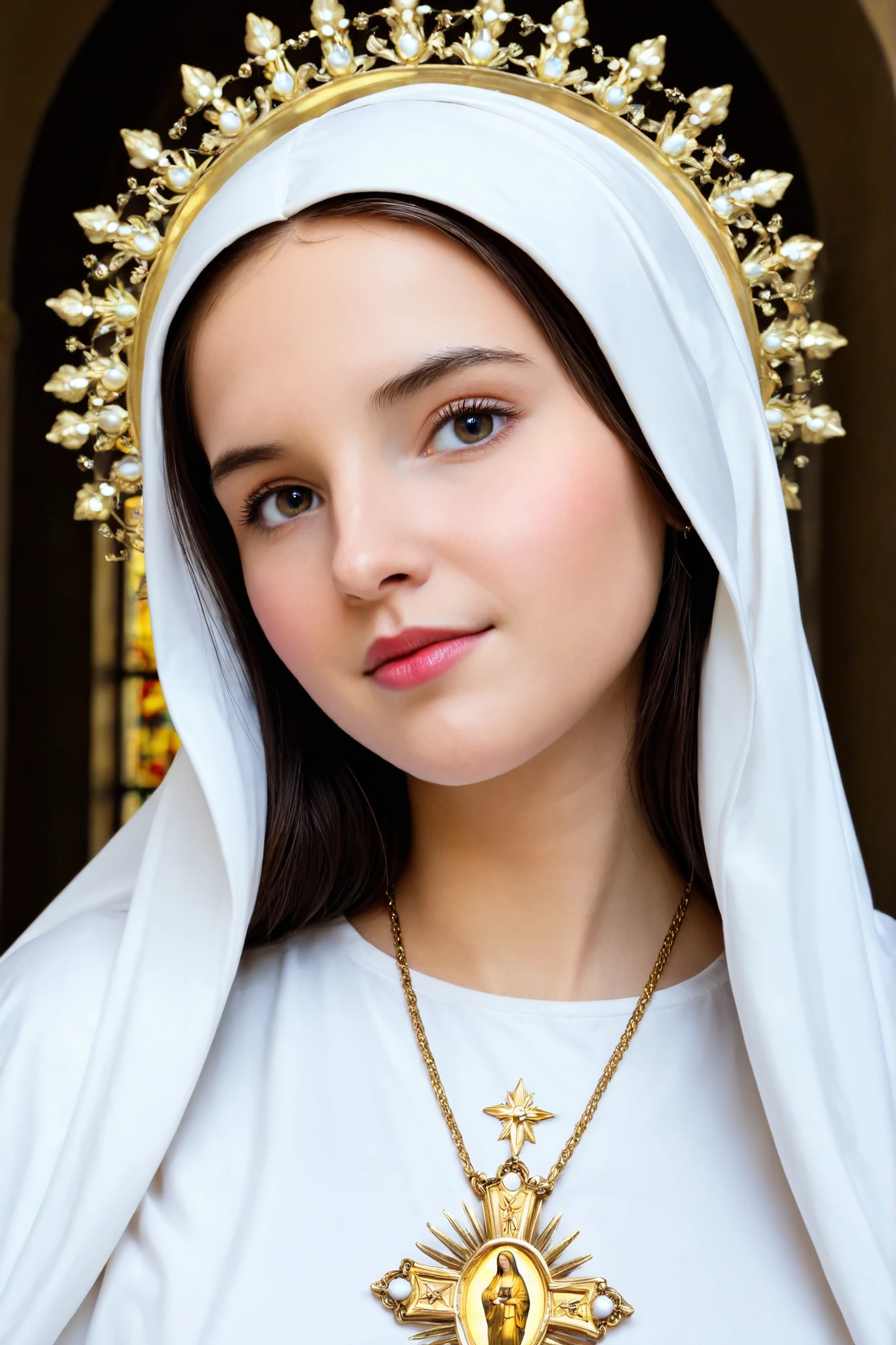 Very beautiful and real Virgin Mary looks at me closely