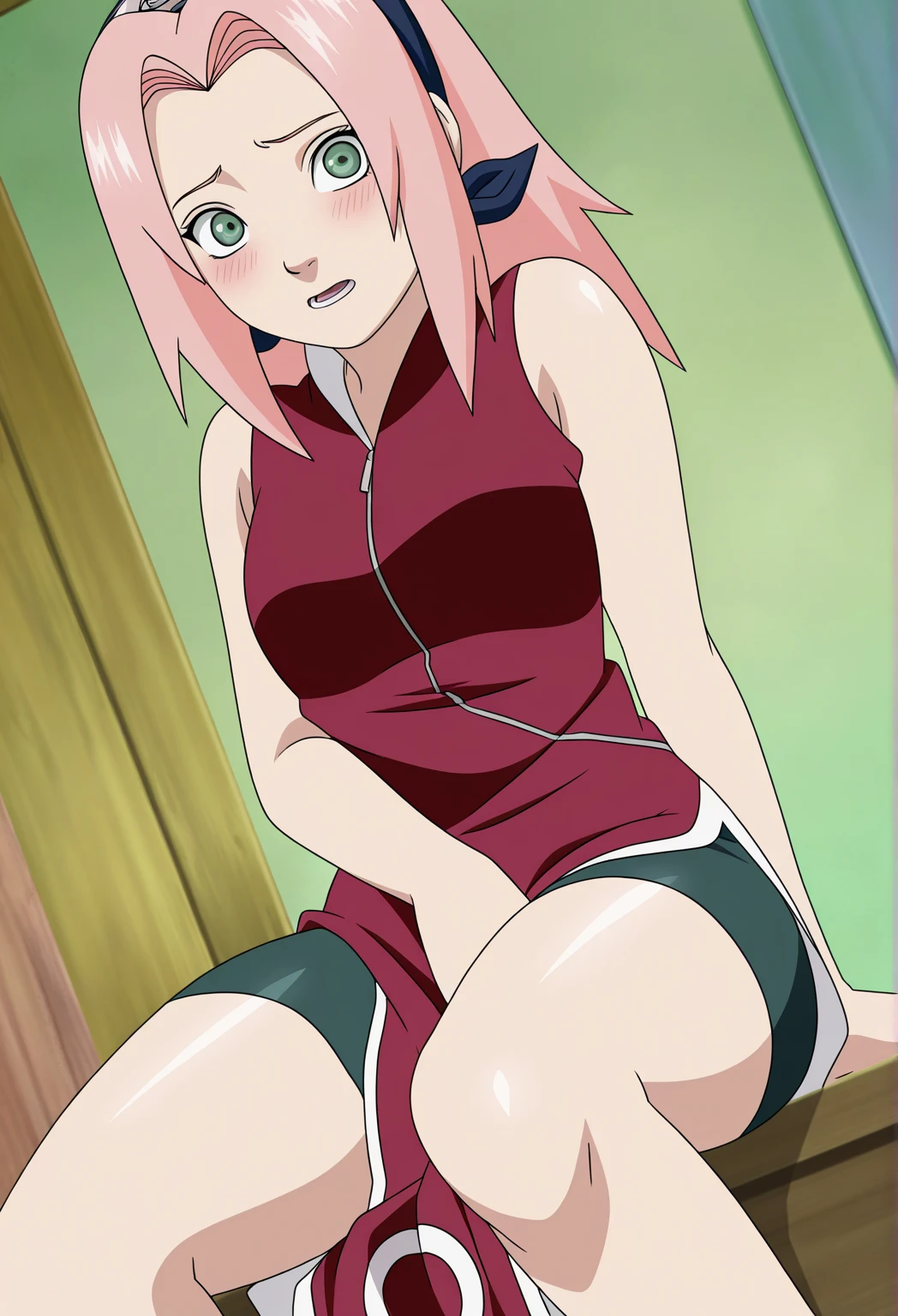 Sakura lying on the floor doing an incredibly sexy pose showing her beautiful female body visible panties and bra sexy body visible.