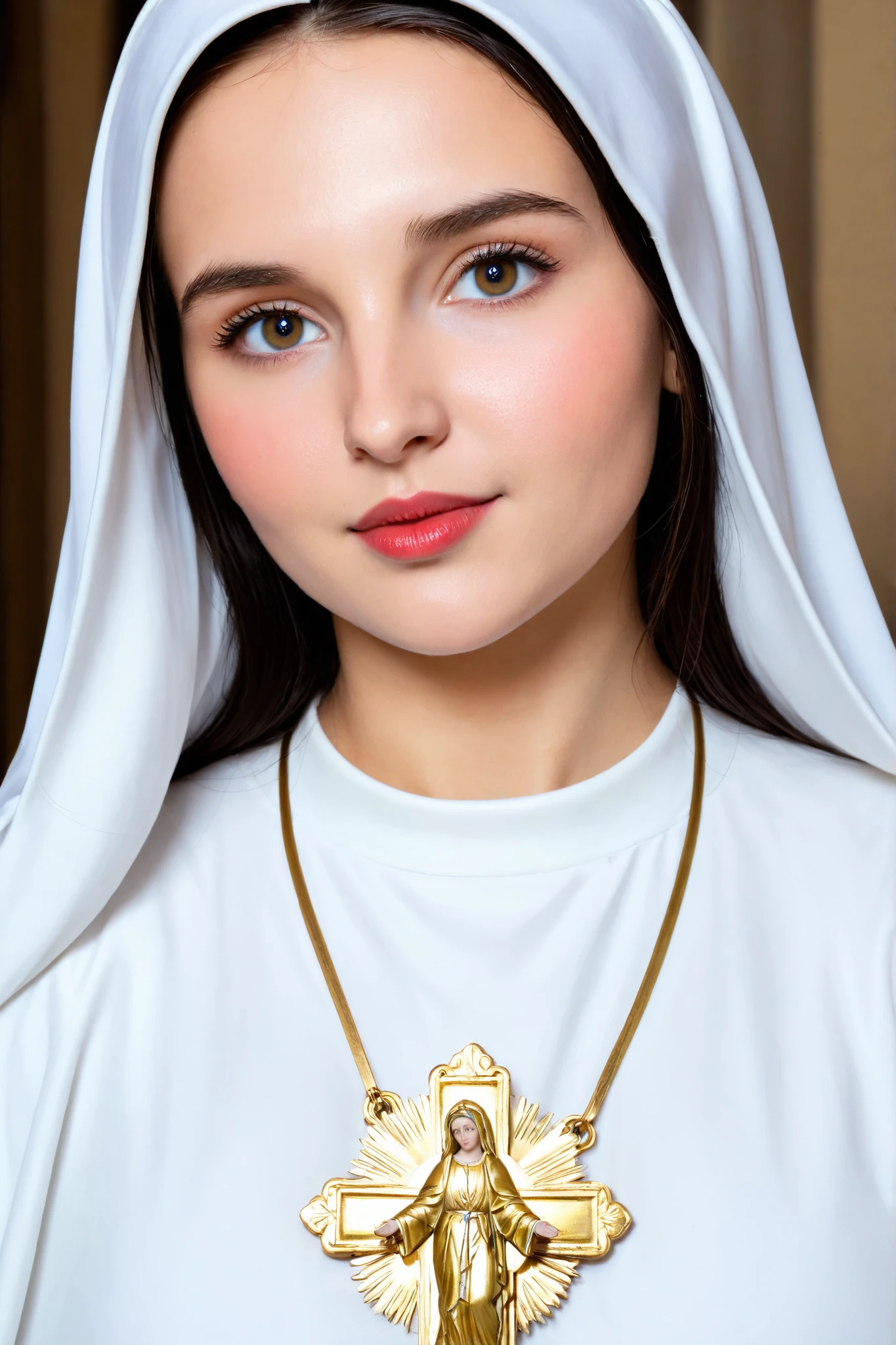 Very beautiful and real Virgin Mary looks at me closely,very beautiful 