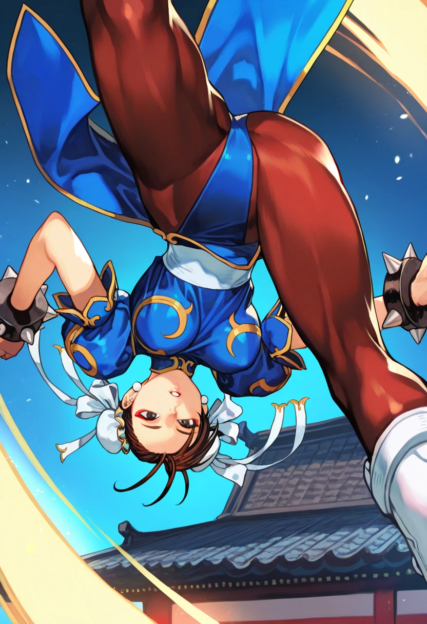 Mai shiranui, (best quality,ultra-detailed),(realistic:1.37), beautiful and detailed face, ultra-realistic texture, delicate face, delicate body, red lipstick, vivid colors. High definition, 8K. athletic body.