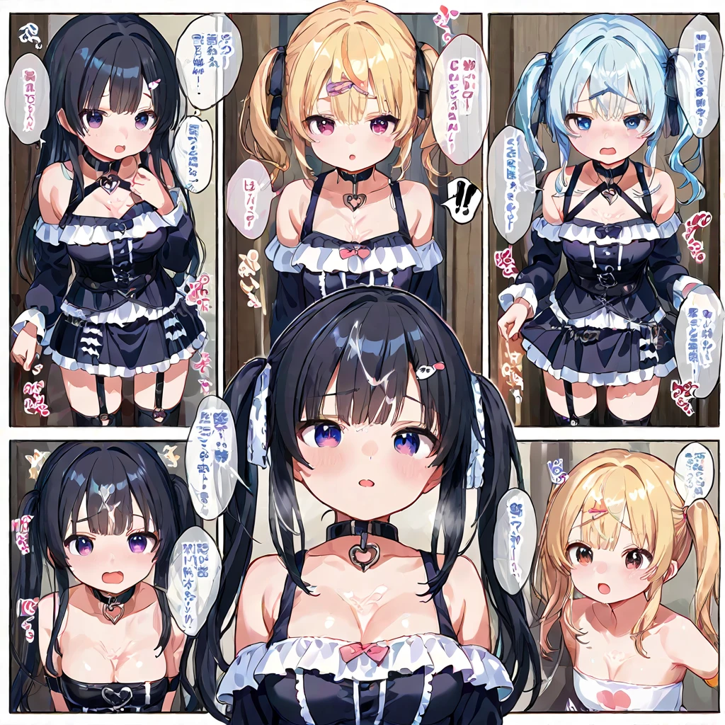 ((masterpiece, best quality, ultra quality, high quality, hyper detailed, intricate detailed, perfect anatomy, shiny skin)), ((upper body:1.2)), (three women are posing for a camera:1.4), (indoors, bed, pillow:1.2), (Lift up your camisole), (full nude:1.4), (smile, shy, red cheek, blush:1.2), (Open your mouth:1.6), (Stand in line) , brown hair, blond hair, navel, jewelry, looking at viewer, necklace, long hair, short hair, Abdominal muscles, straight hair, bob cut, blunt bangs, silky hair, hair clip, hair band, hair ribbon, one-length haircut, ducktail, outward curled hair, French twist hair, twintails, side ponytail, single braid, wavy hair,