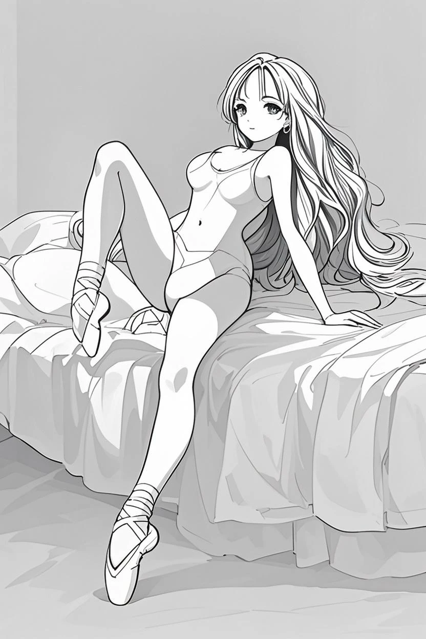 masterpiece,Expressive lines,dark lines, Dense lines, Strong line drawing, masterpiece, Highest quality, Super Fine, Very delicate and beautiful, Black and white manga, black and white line drawings, Written by hand,very nice,sleeved,night,Dim lighting,(One girl:1.5),whole body,futon,Bedroom,((naked)),Flat Chest,Small nipples,skinny,futonに横たわる,Spread your legs,Top view