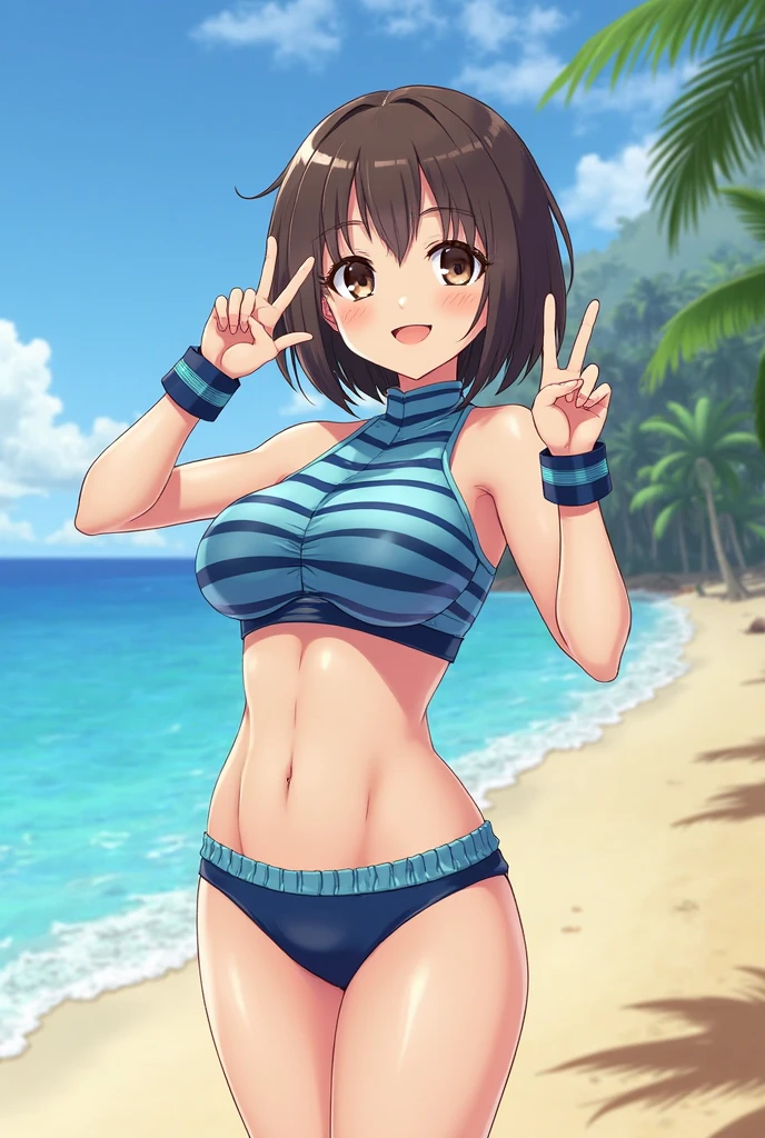 score_9,score_7_up, score_6_up, 1girl, source_cartoon, source_anime,breathtalking Scenery,watercolor,smooth soft skin, natural skin,watercolor, anime screencap,mjm,brs
BREAK
(loli:1.9),(little female child:1.9),(oppai loli:1.5), (large breasts:1.3),(disproportionate breasts:1.5),(loli toddler:1.4),(mini girl:1.3),(4 yo:1.3),(Toddler body:1.4),(muffin top:0.8),(preschooler:1.1),(infant:1.1),(baby face),round face,
BREAK
high ponytail,(reddish purple hair:1.7),highlight on eyes,(purple eyes:1.1),diagonal bangs,(smug face:1.2),doyagao,open mouth, ultra cute face,kawaii,skindantation,oily skin, beautiful eyes, detailed eyes,happy,puffy eyes, smile,
BREAK 
(see through over-sized extra long:1.2) t-shirt, short sleeves, (shadows of body:1.3),fullbody under (transparent thin:1.2) over-sized extra big shirt,back light,(bikini:0.8),
BREAK 
dynamicpose,sea,wave,island,tropical,dynamicangle,breathtalking background, outdoors,pastelcolor,