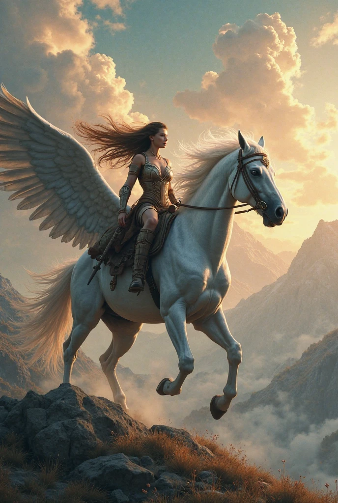 (women riding an giant elk, the hair flutters with the wind), cinematic screen, ethereal, detailed, alluring succubus, ethereal beauty, perched on a cloud, (fantasy illustration:1.3), enchanting gaze, captivating pose, otherworldly charm, mystical sky, soft colors, (detailed cloudscape:1.3), (high-resolution:1.2), ((masterpiece)), (best quality), HDR masterpiece, detailed, alluring succubus, ethereal beauty, perched on a cloud, (fantasy illustration:1.3), enchanting gaze, captivating pose, otherworldly charm, mystical sky, soft colors, (detailed cloudscape:1.3), (high-resolution:1.2), ((masterpiece)), (best quality), HDR, ((masterpiece)), (best quality), HDR, FEMME, Mirela Anton art Style, artistic, Soft color palette, windblown flowers, Sparkle, magical photography, Soft smooth lighting, Light background,