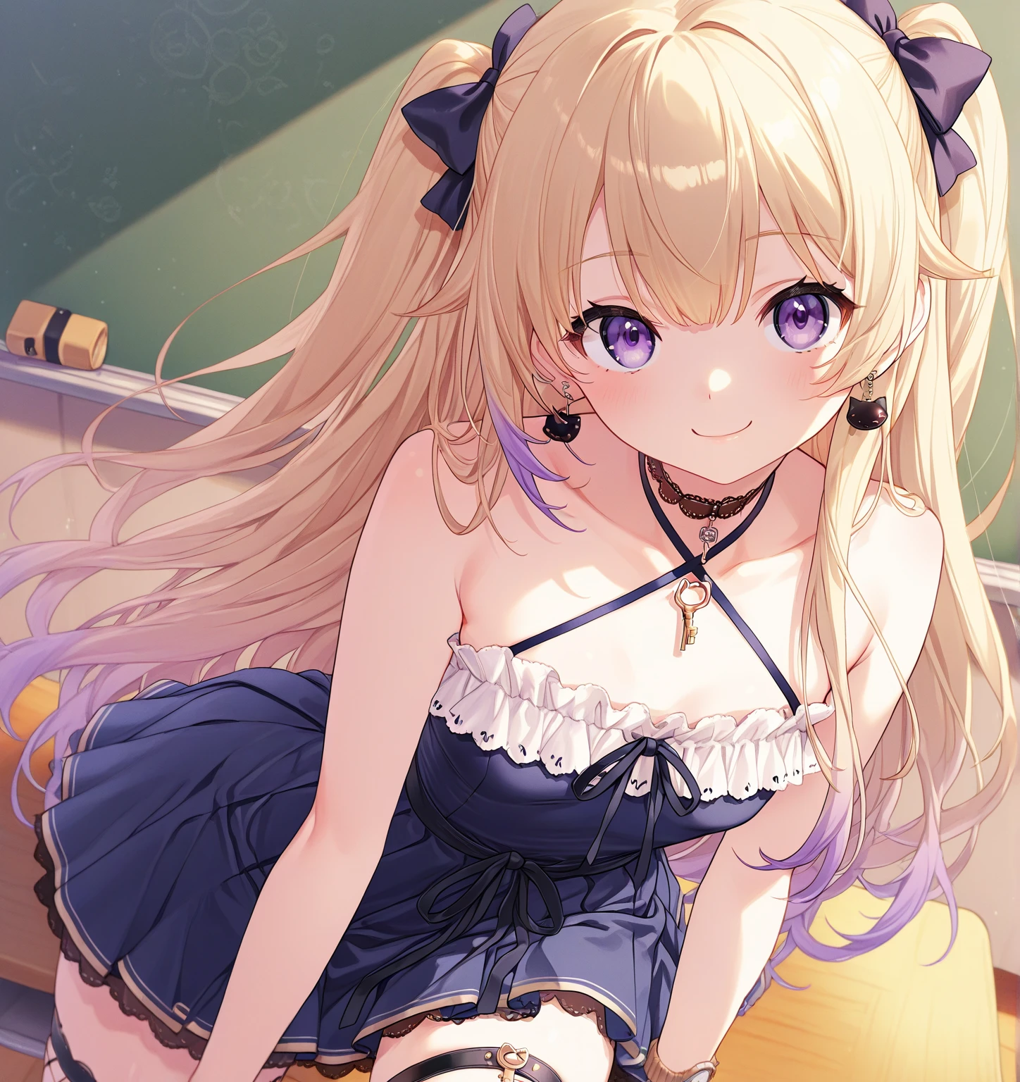 (Masterpiece:0.9), best quality, (illustration, high-resolution:1.1), hyper detail, (cinematic lighting, rich colors), atmospheric,
BREAK, 1 beautiful girl, girl, (cute:1.5),(Little:0.5),(cute:2.0),(change:2.0),(12 year old girl),(big breasts:1.65),(chin hair,blonde,blue bow,green eyes,Eyebrows visible through the hair,side lock,long hair with bangs parted, hair flower, hair ornaments, big ribbon in hair, curly hair, ponytail:1.6),:he, white feathers, one thin white wing, Ang he wings, spread your wings, shining wings),pit \black},glowing skin, beautiful skin, Shining beautiful skin, open your mouth, bashful smile, alone, tooth, upper teeth,(long eyheashes, double eyheids:1.2),alone, glowing skin, beautiful skin, Shining beautiful skin,(highest quality face),(highest quality shining eyes),(:d),
BREAK
(lying on the wide bed:1.1),black tight skirt,intricate white camisole,(strap slip:1.2),knee high socks,sleeping,BREAK,(closed eyes:1.2),(open mouth:0.7),(hands up:0.7),full bashful,drunk,feet focus,luxurious bedroom, stylish atmosphere, indirect lighting,
BREAK
(perfect anatomy, perfect arms, perfect hand, perfect finger, perfect legs:1.3)
BREAK,wakame,wakame,wakame, (from above:1.2), cowboy shot,
BREAK,(Blurry background:1.3),(absurderes, hight resolution, Super Detail Art),cel shading,Clear Color, Lonely optical effect, Beautiful pictures, Bright glow, mystic atmosphere,Mystical light particle effect,manga influence, clean line drawings,