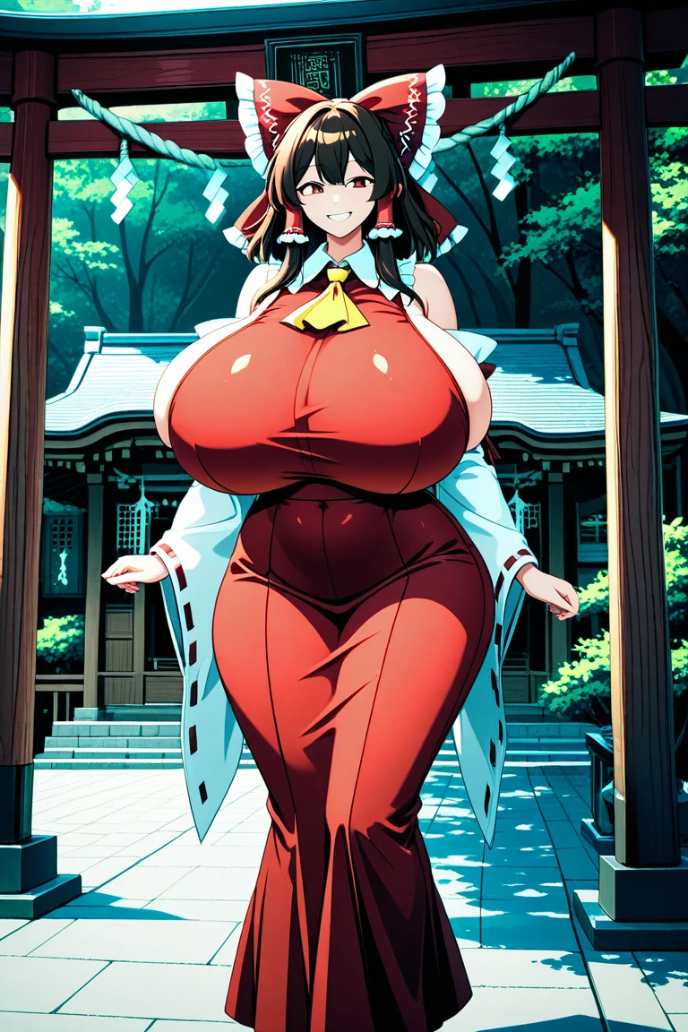 Whole body, view straight on, Breast squeeze, extra detailed body, girl,Woman,Female, Mature,30 years old, Beautiful face, lightsmile, Huge_breasts, Sailor Suit, Dress_Shirt, Black_Skirt, cleavage_cutout, Bare_Legs, Indoors, absurderes, very fine 8KCG wallpaper,