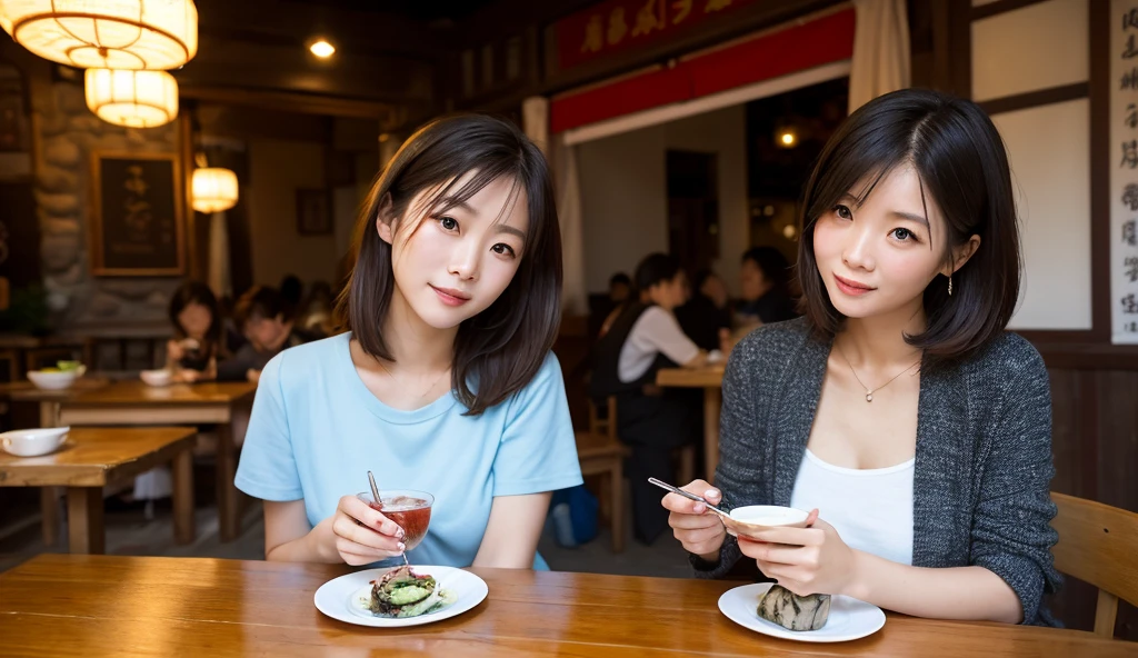 super high quality, Slenderのネックレス, Slender, Gravure photoshoot, The staff is working at the counter in the back., (8K、RAW Photos、Highest quality、masterpiece:1.2), Japanese Idol, Stylish café, The cafe is crowded with people enjoying themselves., (Realistic、Photorealistic:1.37), Mesh Hair, Urban Cafe, Golden Ratio, Raw photo, Cute face , Light Brown Hair, Small breasts, Bright cafe interior, Summer clothes, Cafe Terrace, Open Cafe, A kind smile, Hair blowing in the wind, boyish, Very Short Hair, 18-year-old, younger sister, Gal Fashion, 
