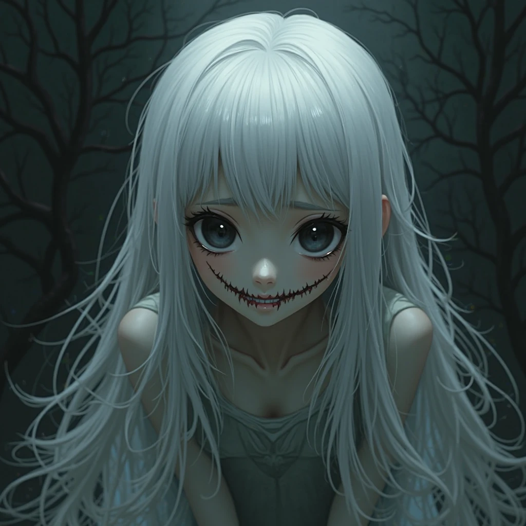 high quality, One girl, Cute Face, Horror, whole body,chest,Ghost,Foggy,floating