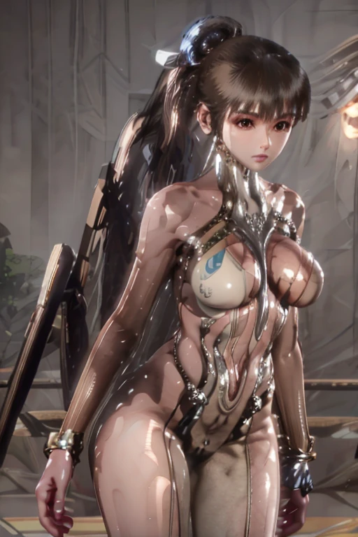 ((multiple monster women)), futanari, ((thick horse penis, veiny)), sweat, completely nude, ejaculating, ((best quality)), ((masterpiece)),((highly detailed)), fine details, award winning image, simple background, standing, beautiful, cum, semen, ((huge erect monster penis)), pubic hair, small breasts