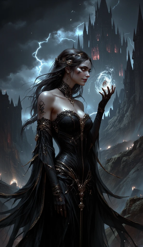 (papel de parede 8k extremamente detalhado), An average photo of a necromancer reptilian woman, intrincado, alto detalhe, Dramatic