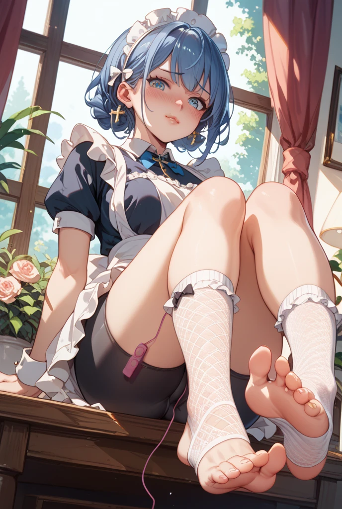 ((masterpiece)), (best quality:1.2),(very fine 8K CG wallpaper1.2),colorful,(ultra-detailed:1.2),(illustration:1.2)
 <lora:whitestocking:0.8>,white pantyhose
 feet, (soles_feets:1.1), 
(chibi:1.1),full body,   
<lora:HarvestBeta:0.7>
spread legs, 
(m legs:1.2),  Orgasm, (Beastly estrus:1.2), 
lifted by self ,     sweat , wet,wet dress,
(see-through lace wedding dress:1.1),