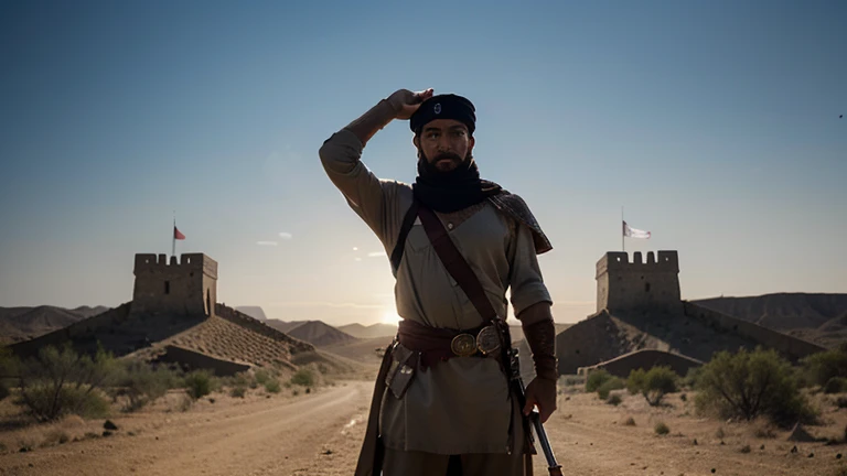 Make me an armed Arab man in Europe for a mobile phone background picture 