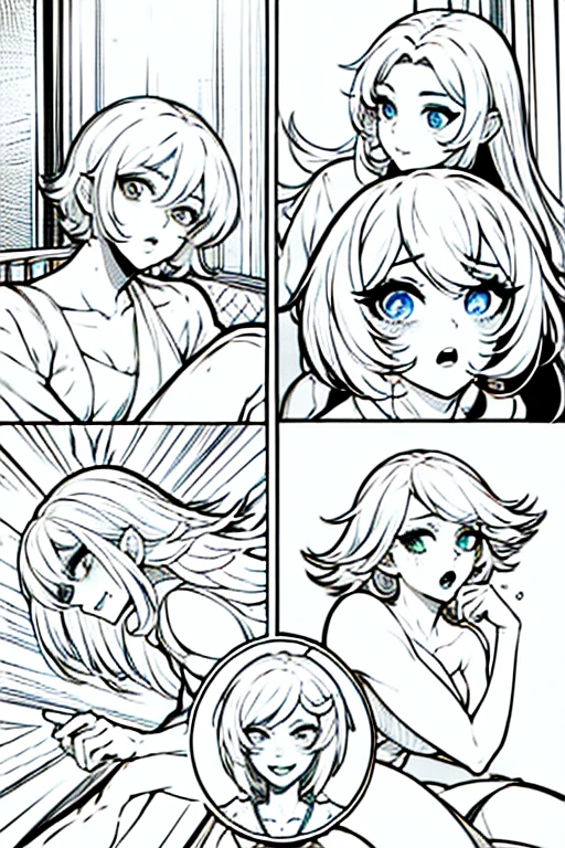 anime, chupando peito, peitos grandes