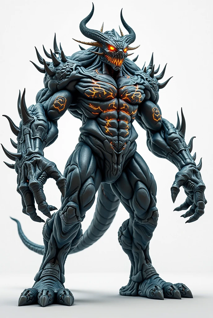 Zombie, lava zombie, muscle lava body, heavy lave chain, villain, full body, full body view 