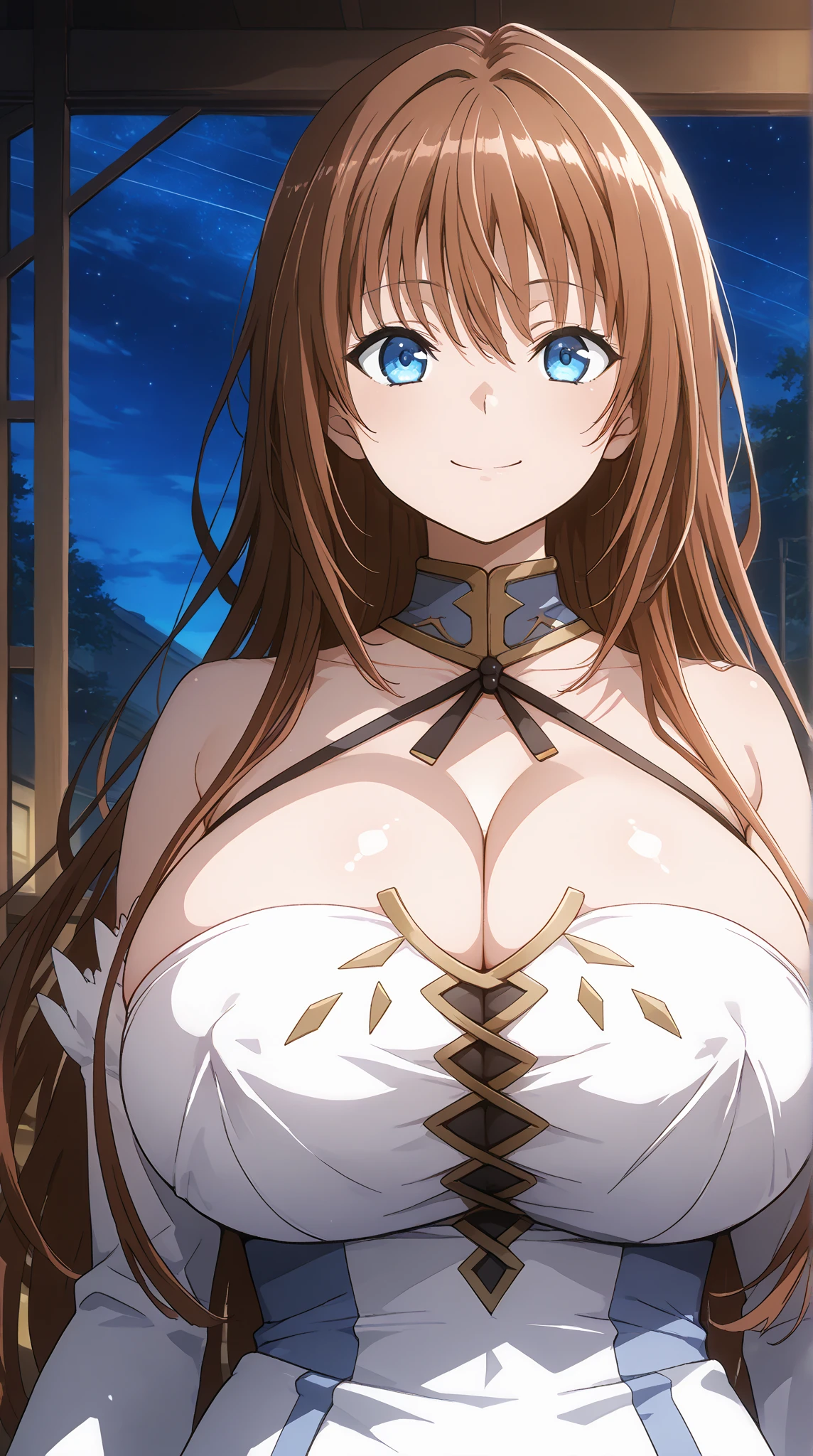 (Night:1.7), in front of a brick wall,
Standing at attention,dynamic pose,
White Skirt,
<lora:more_details:0.1>,<lora:Nuns_Knight_Miko_Kuroinu-KK77-V1:0.7>,<lora:Mariana_Luciano_NON_VIRGIN-KK77-V1:0.2>,
(Blue_eyes),(brown_hair),(long_hair),(Bangs),(Wavy_hair),
1 girl, 20yo,Young female,Beautiful Finger,Beautiful long legs,Beautiful body,Beautiful Nose,Beautiful character design, perfect eyes, perfect face,expressive eyes,
looking at viewer,in the center of the image,(Upper_body),(Focus on her face),
official art,extremely detailed CG unity 8k wallpaper, perfect lighting,Colorful, Bright_Front_face_Lighting,shiny skin,
(masterpiece:1.0),(best_quality:1.0), ultra high res,4K,ultra-detailed,
photography, 8K, HDR, highres, absurdres:1.2, Kodak portra 400, film grain, blurry background, bokeh:1.2, lens flare, (vibrant_color:1.2)
(Beautiful,large_Breasts:1.4), (beautiful_face:1.5),(narrow_waist),
