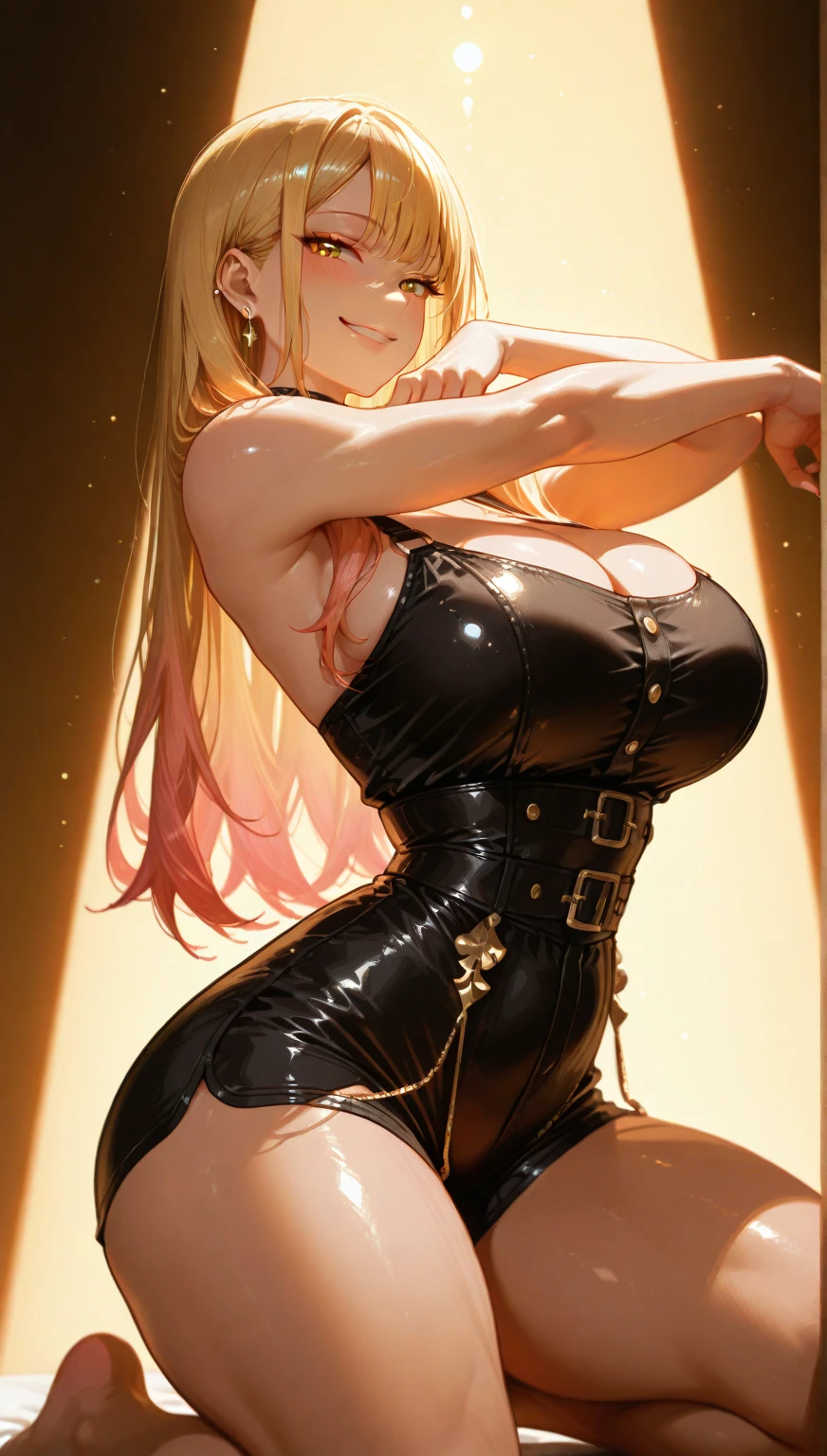 ((high detailed, best quality, 4k, masterpiece, hd:1.3)), ((best quality)), (((HD))), (((8k))), (ultraDH), (ultra HD), Princess Daisy, blue eyes, BREAK blue eyes, seductive, attractive, smooth anime cg art, 36C breasts, long legs, vivid colors, detailed digital art, slim body, perfect skin, dark blonde hair, long hair, blonde hair, blonde hair, BREAK crown, cleavage, 36C cleavage, looking at viewer, BREAK looking at viewer, extremely detailed face, red santa suit, red santa claus suit, santa claus suit, earrings, gem, dark black makeup lips, dark gothic eyeshadows, dark eyeshadows, black eyeshadows, black sexy lips, black lips, (dark:1.2), dark lips, very dark lips, (perfect hands, perfect anatomy), black makeup, black medium lips, black thick lips, detailed fingers, five fingers per hand, 5 fingers, (1 girl), detailed lips, detailed black lips, black painted lips, gothic painted lips, BREAK night, night sky, (breast focus), (arms outstreched:1.2), (from above:1.1), (breasts out:1.3), (off shoulder:1.1), (white horns), (corset), inside a lava castle, she inside a sea of lava, she bathing in lava, full body, perfect long legs, perfect foots, legs and foots into the lava, (((gigantic breasts))), (((she's a dominatrix pornstar))), (((dominatrix outfit)))