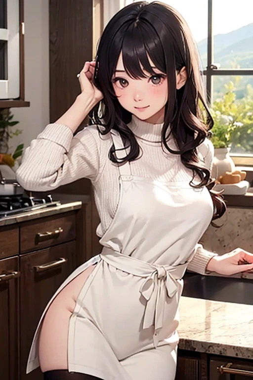 ((1girl, solo)), mikoto uchiha, (large breasts:1.5), beautiful body, (perfect anatomy, perfect body, perfect hands, perfect legs), nice hands, natural proportions, sexy body, standing, arms behind back BREAK
((extremely detailed face)), (black eyes:1.5), (black eye shadow:1.3), (beautiful detailed eyes:1.6), (realistic pupils, realistic iris:1), expressive eyes, looking at viewer, (clear eyes:1.3), (hyperrealistic:1.2), (detailed skin texture:1.2), smooth skin, (black hair:1.5), bangs, sidelocks, long hair, (detailed lips:1.2), (attractive lips:1.1), (glossy lips:1.1), perfect face, perfect eyes BREAK
naked apron, ((brown apron)), collarbone, cleavage, (sideboob:1.3), bare shoulders, (thigh gap:1.4), thighs, groin, ((ass visible through thighs)) BREAK
(masterpiece:1.5), anime-style, top quality, best quality, (beautiful and aesthetic:1.2), (ultra detail:1.5), Ultra-detailed depiction, Ultra-precise depiction, extremely detailed 8k illustration, high resolution, (highly detailed shading:1.2), (realistic lighting:1.4), perfect lighting, vibrant colors, dynamic tones, striking hues, 8k, absurd resolution, perfect shadows, hdr, UHD, ambient lighting, realistic, ultra-realistic, photo realistic, highly detailed, rich detail, luminous colors, fine texture, intricate design, professional illustration, (soft light:1.2), (illustration:0.7)