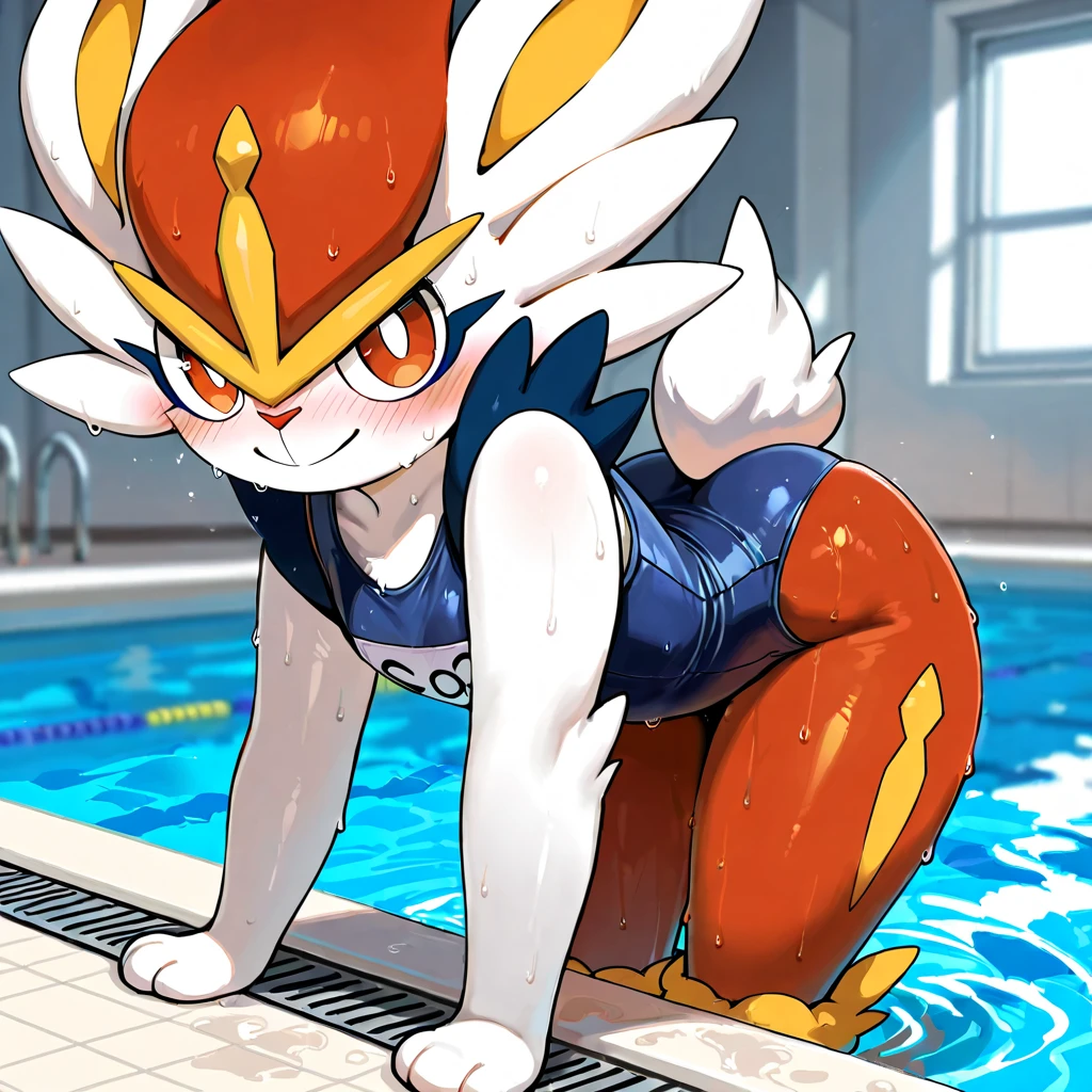 A sexy woman, vaporeon, cinderace, big boobies, big-ass