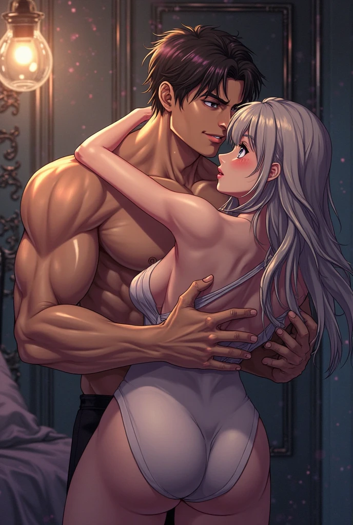 (​masterpiece、top-quality、hight resolution、Unity 8k Wallpaper、extremely details CG:1), A mature woman and a young man are in a hotel room discussing the sex they are about to have. She apologetically says, "I'm sorry I'm an old lady. You can have the sex you want," she says. The atmosphere in the room is cozy, and both men are dressed only naked with towels wrapped around them, emphasizing the importance of the occasion and their emotional connection. nsfw, 1boy、1house wife