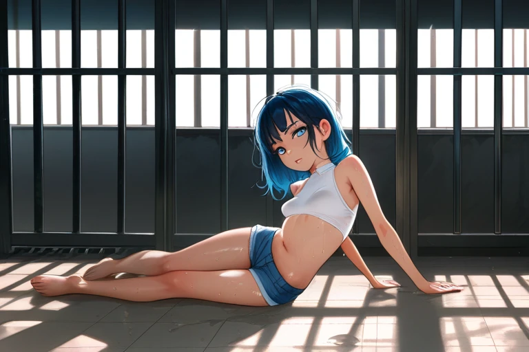 masterpiece, best quality,anime style, 1 girl,(((slender body))), (((small breast))), ((((breastfeeding a baby)))), (((breast milk))),(((Sports Bra,buruma))),(((((3 penis monkey grabbing the gir))))),((((restrained, arms behind back)))),((((cum facial)))), (beautiful face), (((short hair))), (((straight hair))), ((((blue hair)))),detailed beautiful skin, (perfect hands, perfect anatomy),scream