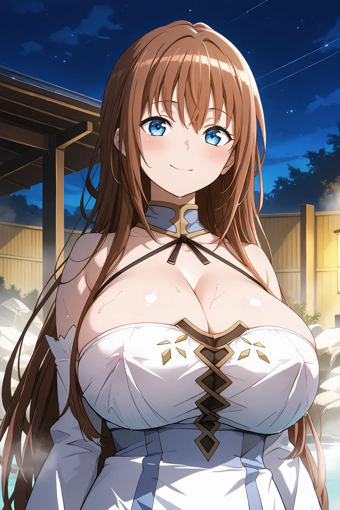 masterpiece, high resolution, best quality, beautiful art, 1 woman, solo, Rinna Mayfield, big breasted, cleavage, mature woman, sexy body, blue_japanese_clothes, sleeveless, white stockings, pelvic curtain,sexy outfit, full body, ryona, in peril,she is being beaten up, reacting to pain, damaged,hurt, closed eyes, she is pinned against the wall, screaming in agony, perilous scene, bouncing breasts, perilous scene beach environment