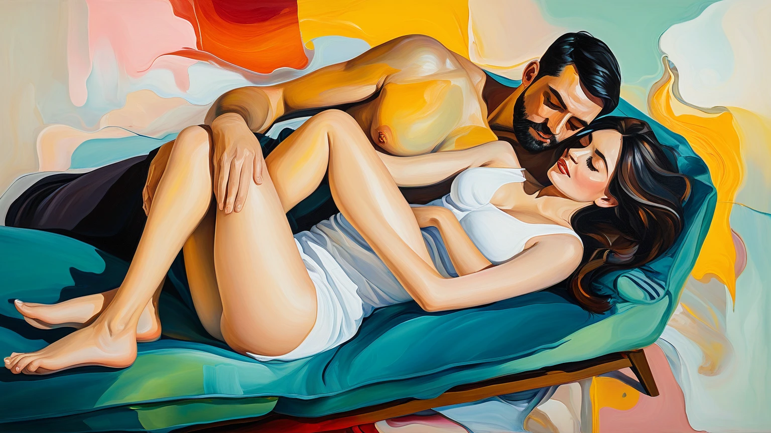 naked woman lying next to a man, oral sex, anal sex, inspired by Francesco Hayes, Made in the style of Caravaggio, Inspired by Carlo Menseh, In the style of Caravaggio, Caravaggio and Artgerm, inspired by Jean-Auguste-Dominique Ingres, based on the information poster by Agnolo Bronzino-caricatures of the reign of Pope Sergius, government/ prodigal son/ courtesan (Italian Roman pornocracy, governo delle prostitute; Latin. dark age - the hidden, dark age) is a period in the history of the papacy (the first half of the 10th century), which began with the reign of Pope Sergius, who mixed religious power and fornication, realistic, 1024k, high dynamic range,
photo in raw, HDR+,
f/16, 30 mm lens,
ecleric, 1/250 s,
ISO 800, high detail.
UltraHD,
ultra realistic image,
HDR+, professional photo. Greg Rudkovsky, hyperdetalized image, hyper-rendered body parts, aesthetically attractive, professional photo, pixel graphics