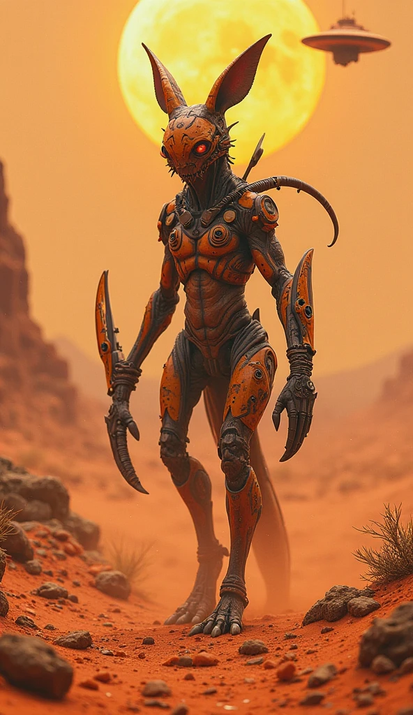 Hybreed creature of human and mars creature and moon creature