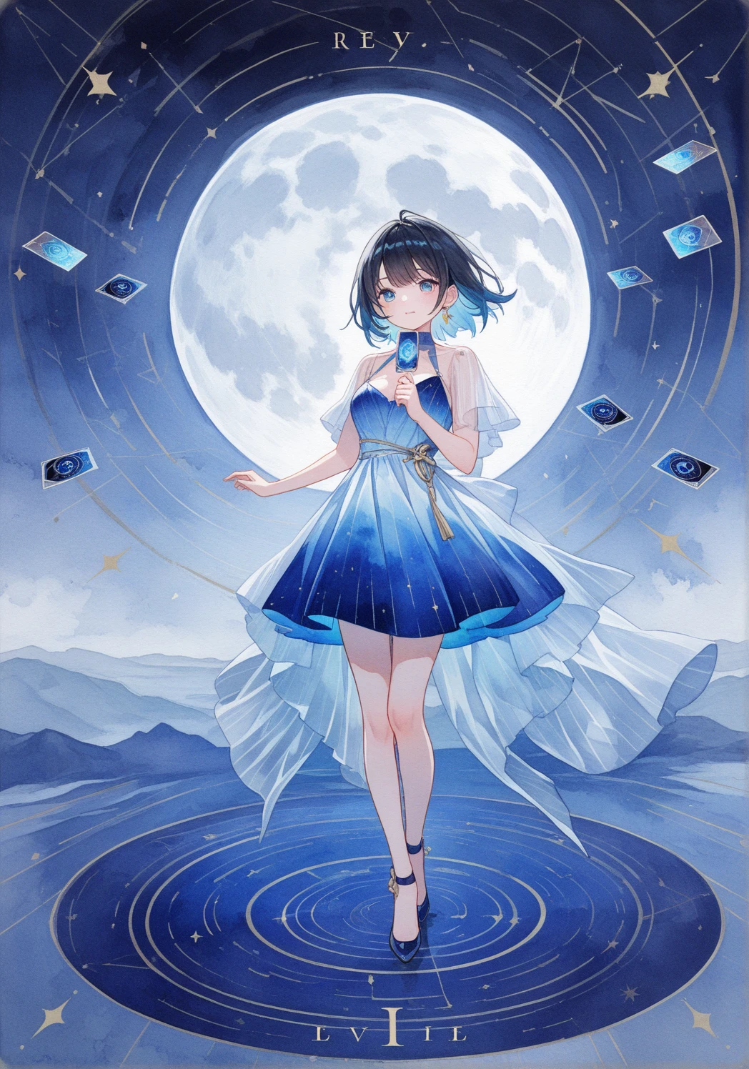 Highest quality、Black Hair、Iris、short hair、、cute、、、Small hair ornament、1 person、Sea of stars、Milky River、Beautiful starry sky、Night Sky、stroll、A happy look、