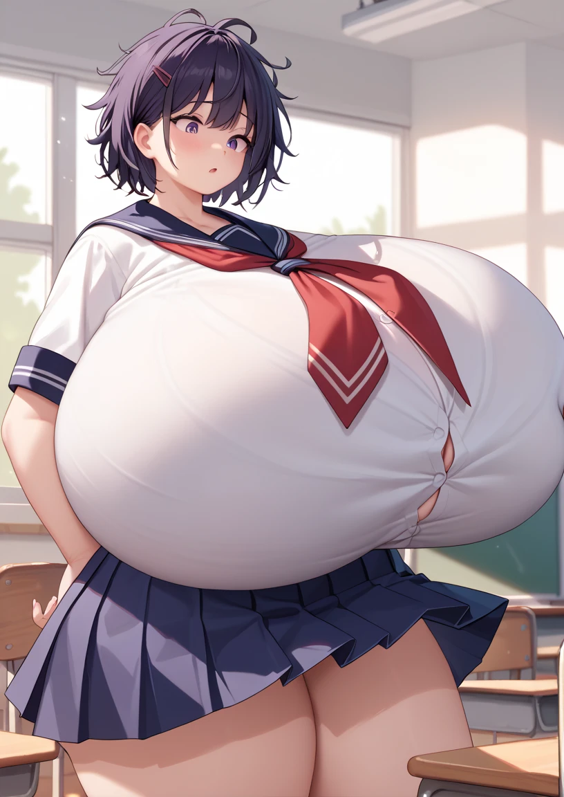 Short grey hair,Big Baby Bump pregnant, Japanese school girl, Big , nipple, cum, Big Blue Balloons,16 years girl, Big pregnant Belly, Big Pregnant girl, Largest Belly of Pregnant, Huge Pregnancy, background classroom,Huge 9 months Pregnancy Belly,huge belly expansion, huge belly girl, purple eyes,