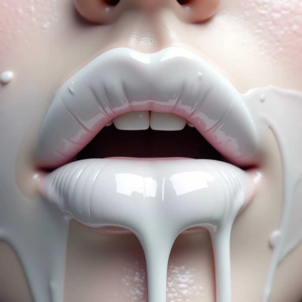 White cum on mouth 