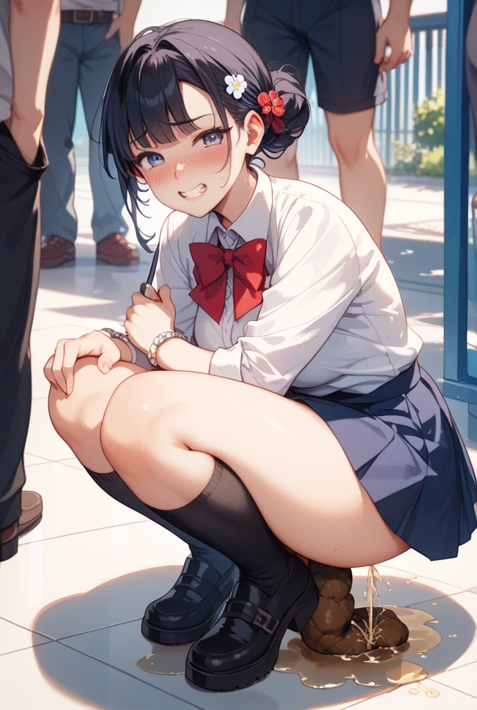 from front,focus on panties,fine underwear,black panty,flat chest
,BREAK,
nico yazawa, flat chest,black hair, (red eyes:1.5), twintails, hair bow, bow, red bow,
,BREAK,
gyaru, shirt, plaid, bow, blush, white shirt, hair ornament, nail polish, plaid skirt, bowtie, pleated skirt, clevage
,BREAK,
evil grin, look down at viewer, {{{shaded face}}}, masterpiece,absurderes, beautiful detailed face
,BREAK,
,Squat,looking down at viewer,Squatting,
((masutepiece,hight resolution)), masutepiece, Best Quality, , absurderes, Perfect Skin, Detailed skin texture, ultra-detailliert, 8K, Intricate details, beautifull detailed face,hight resolution, 1girl ,from front.
indoors,locker room