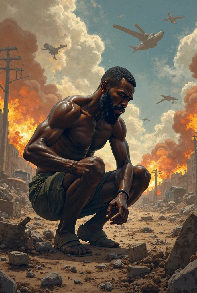 A portrait of an African farm on fire