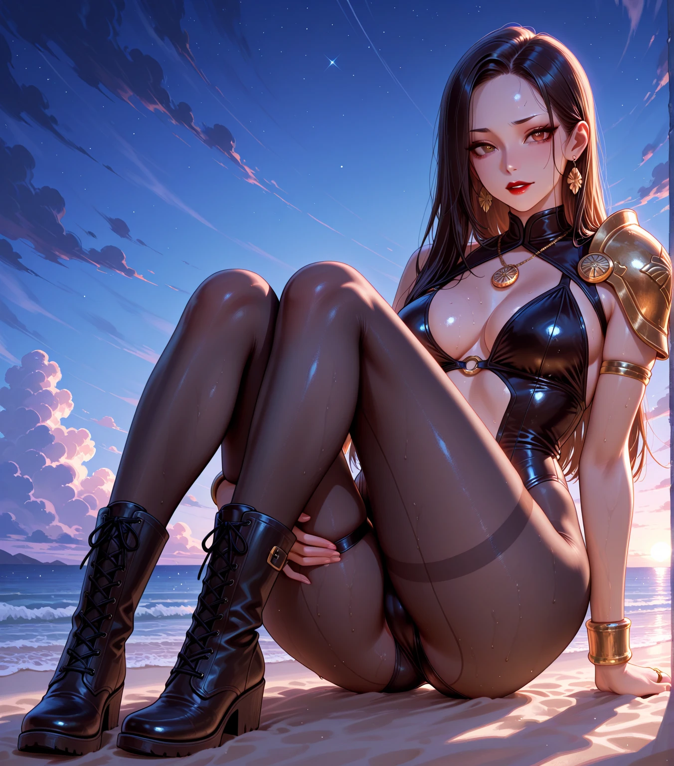 sitting by the pool、Dipping feet in the pool、Inserting a vibrator into your、blush、The vibrator overflows with pussy juice、The vibration of the vibrator makes her pussy juice drip、Vibrator Masturbation、Horny girl、、Her pussy juice is dripping down to the ground、Stringy pussy juice、A young girl with a baby face、See-through swimsuit、((A vibrator is placed inside her swimsuit and manipulated, causing her pussy juice to overflow and make her faint in agony.))(Angle from below)